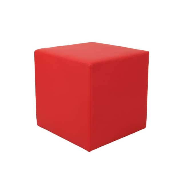 695630RD CUBE RECEPTION OTTOMAN, RED, 18"