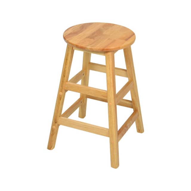 695496 24"H WOOD STOOL, 14"W SEAT