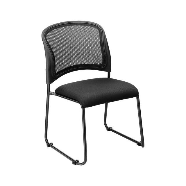 NEW277437 MESH STACKING CHAIR, FABRIC, BLA