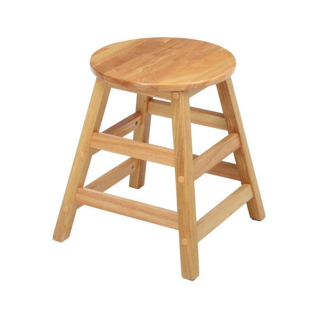 695495 18"H WOOD STOOL, 14"W SEAT