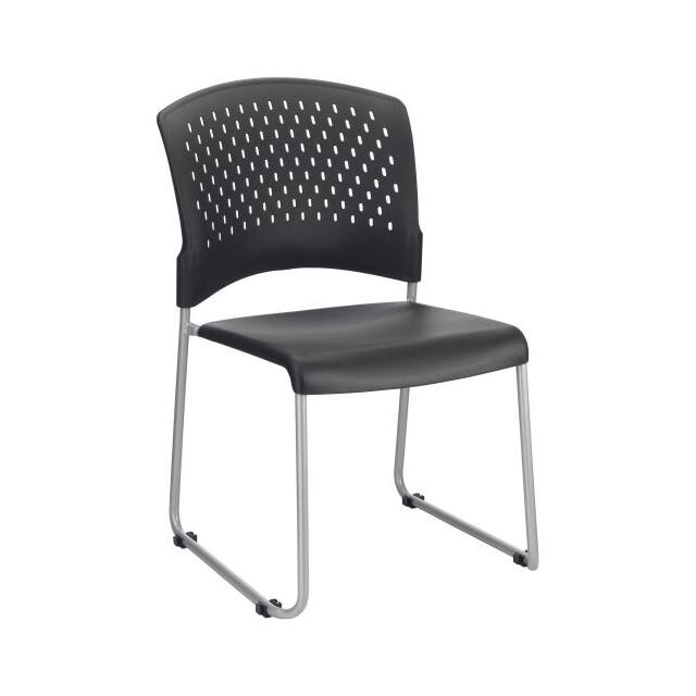 NEW250606BK PLASTIC STACKING CHAIR, BLACK, A