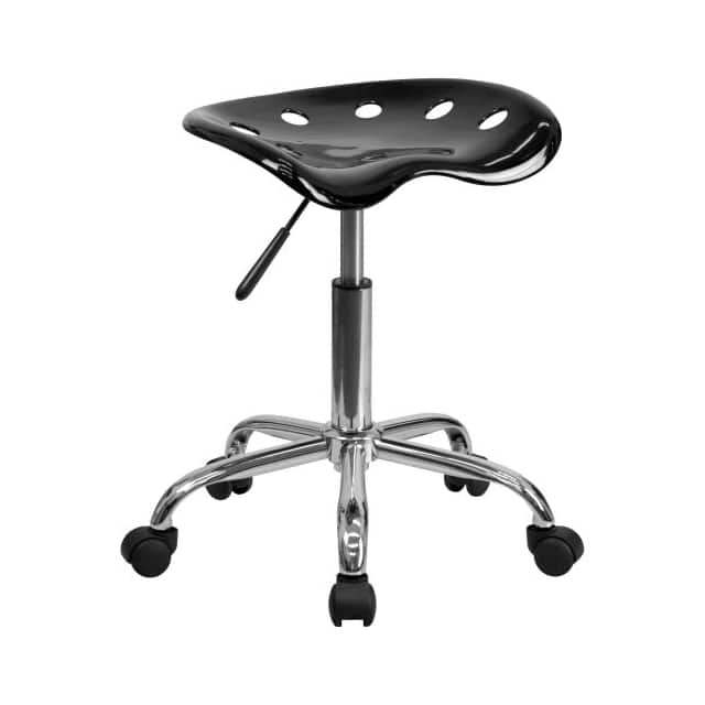 LF-214A-BLACK-GG TRACTOR SEAT & CHROME STOOL, VIB