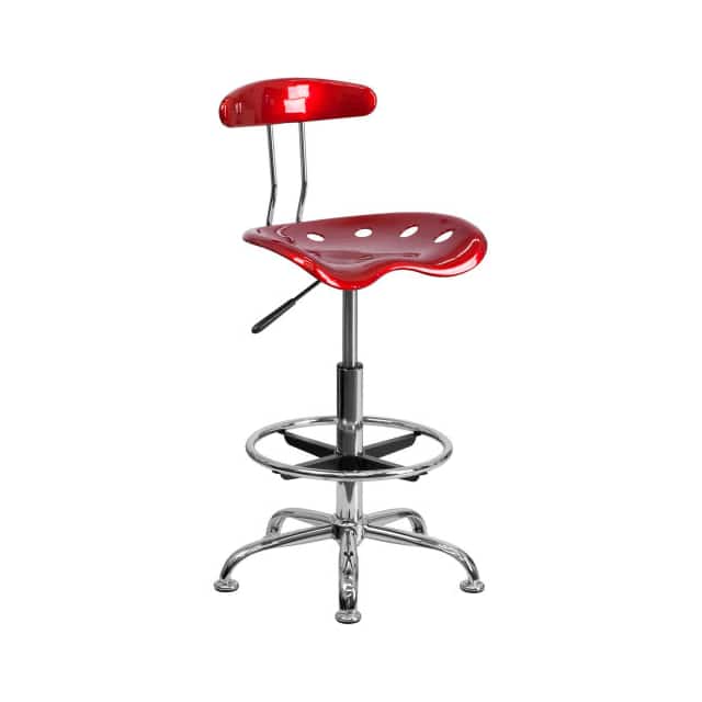 LF-215-WINERED-GG DRAFTING STOOL W/TRACTOR SEAT, V