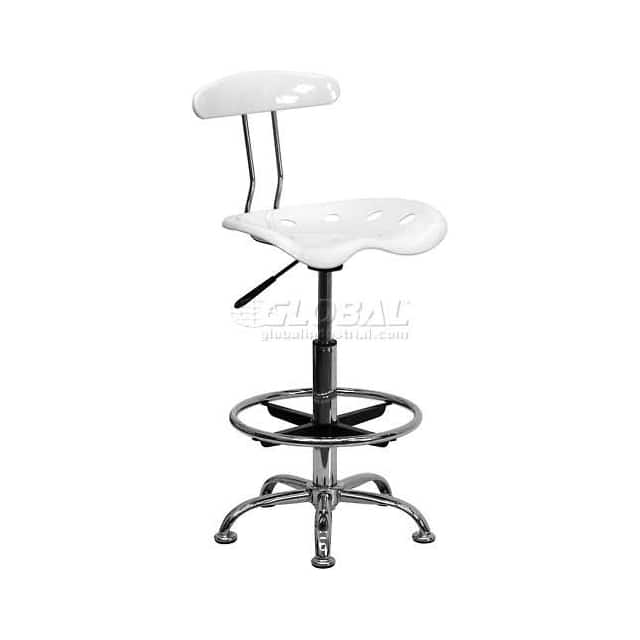 LF-215-WHITE-GG DRAFTING STOOL W/TRACTOR SEAT, V