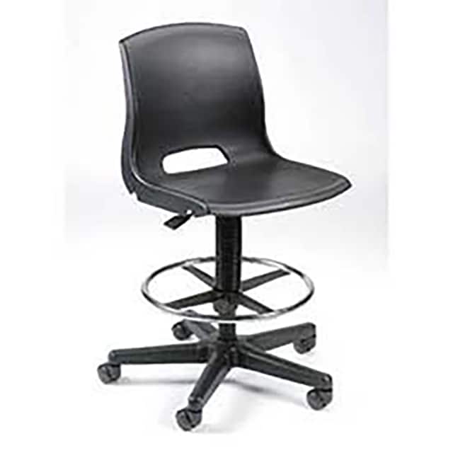820GKX1 CONTOURED PLASTIC STOOL, BLACK