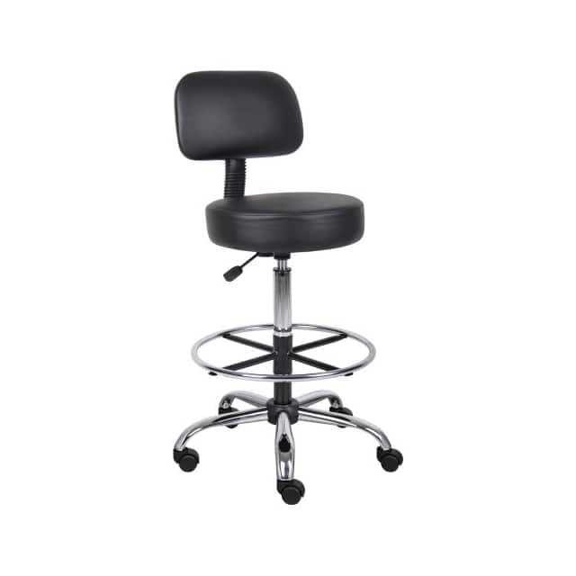 O-I16245BK MEDICAL/DRAFTING STOOL W/BACK CU