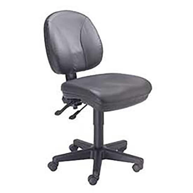 808653 LEATHER TASK CHAIR, BLACK