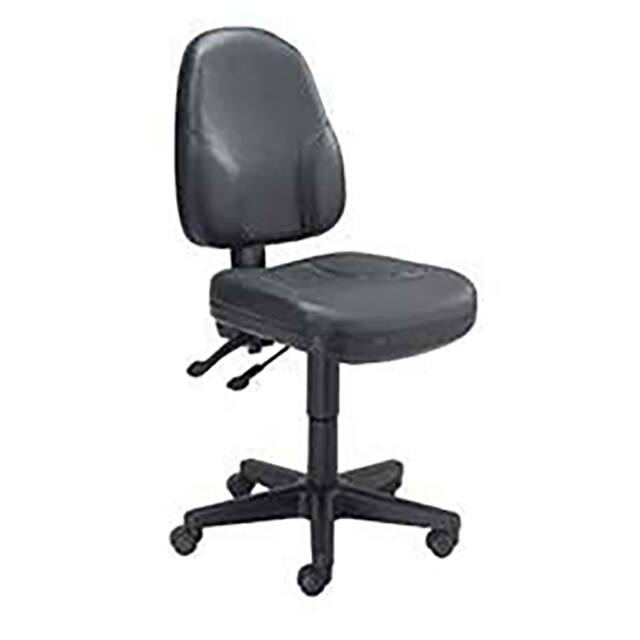 808654 OPERATOR CHAIR, LEATHER, BLACK