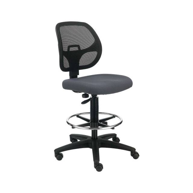 A2813TMIX-GY ARMLESS MESH DRAFTING STOOL, FAB