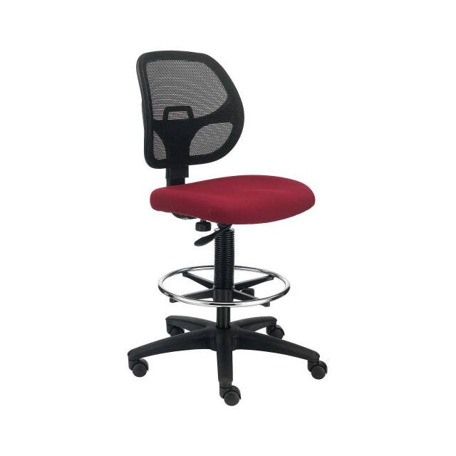 A2813TMIX-RD ARMLESS MESH DRAFTING STOOL, FAB