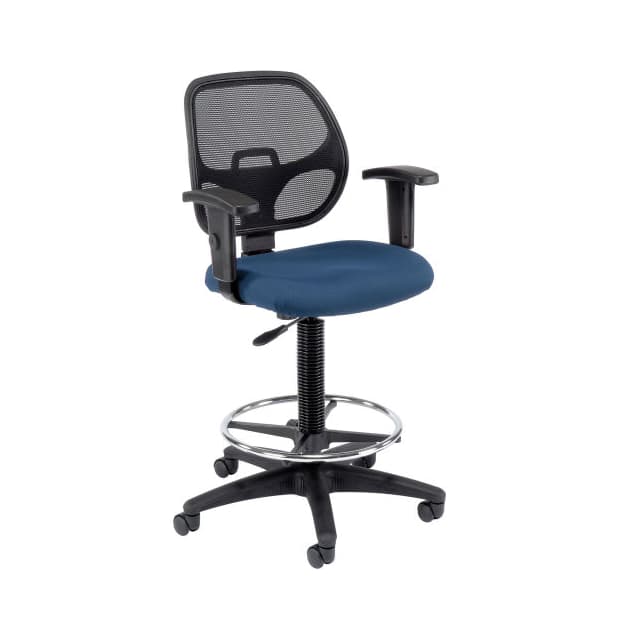 A2813TMIX+22A4-BL DRAFTING STOOL, FABRIC, BLUE, AD