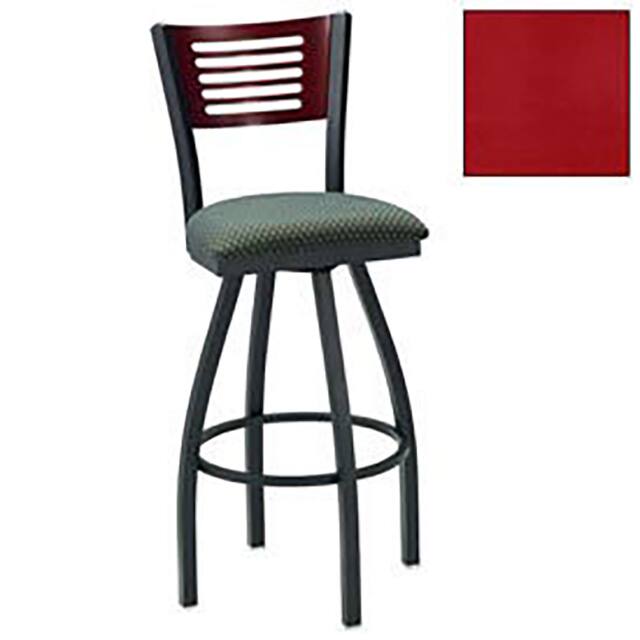 255BH S BK N 1041 SWIVEL BAR STOOL, 5 SLAT-BACK