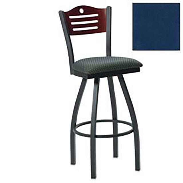 252BH S BK C 007 SWIVEL BAR STOOL, CH 3 SLAT-BACK