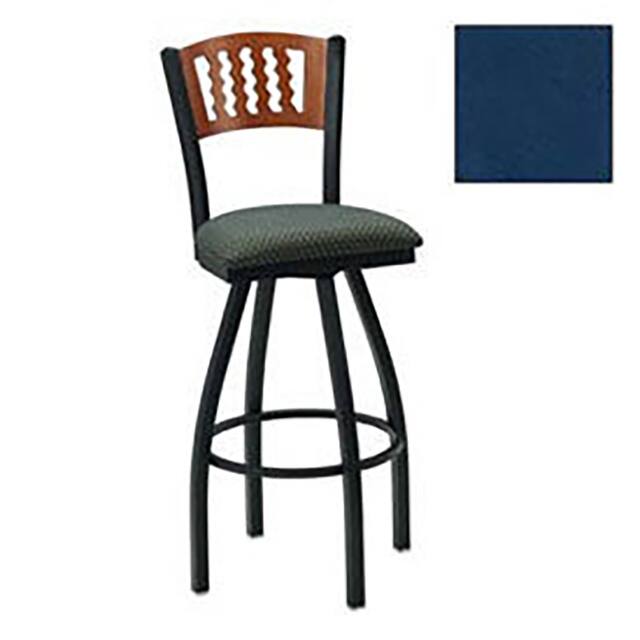 256BH S BK N 007 SWIVEL BAR STOOL, 5 WAVE-BACK