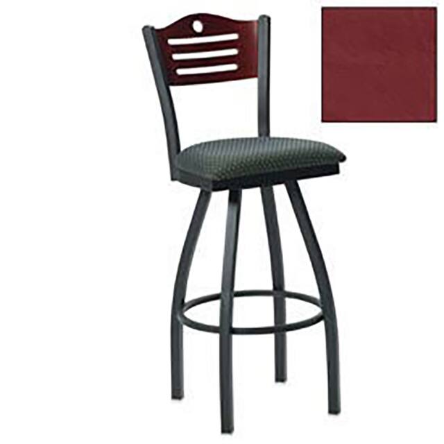 252BH S BK N 002 SWIVEL BAR STOOL, 3 SLAT-BACK