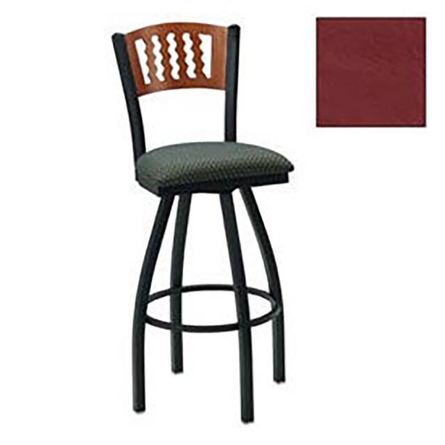 256BH S BK N 002 SWIVEL BAR STOOL, 5 WAVE-BACK