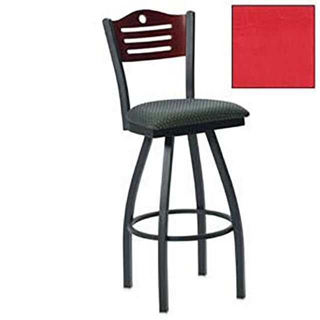 252BH S BK N 001 SWIVEL BAR STOOL, 3 SLAT-BACK