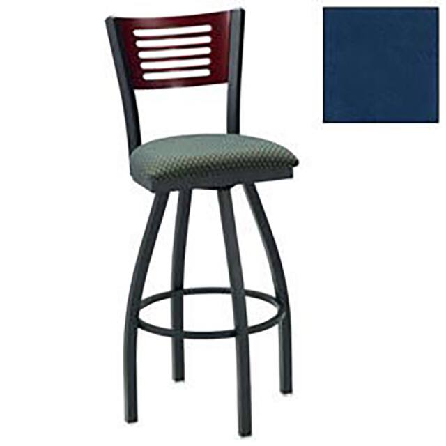 255BH S BK C 007 SWIVEL BAR STOOL, CH 5 SLAT-BACK