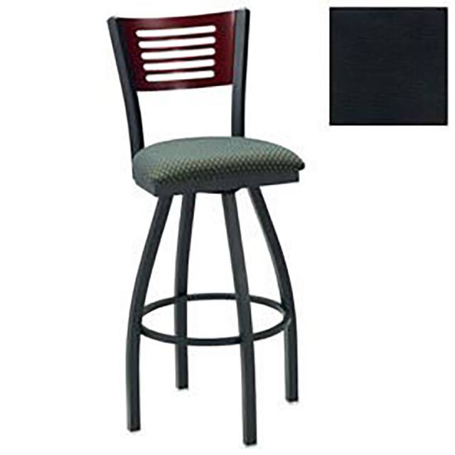 255BH S BK M 030 SWIVEL BAR STOOL, 5 SLAT-BACK