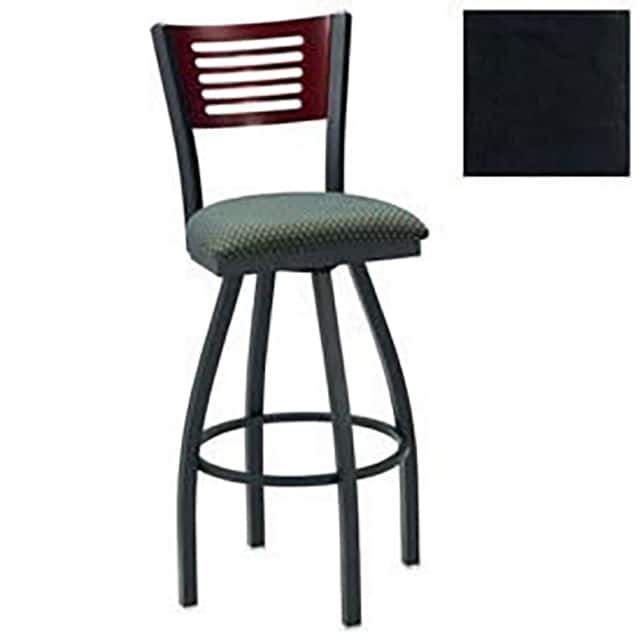 255BH S BK N 078 SWIVEL BAR STOOL, 5 SLAT-BACK