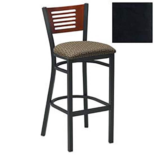 255BH BK M 078 BAR STOOL W/MAHOGANY 5 SLAT-BACK