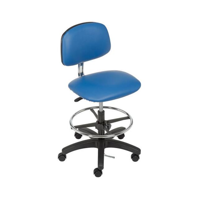 GVESD027FBLU ESD STOOL,VINYL, ROYAL BLUE, ARM