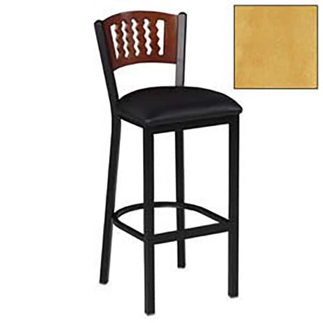 256BH BK NN BAR STOOL W/NATURAL 5 WAVE-BACK,