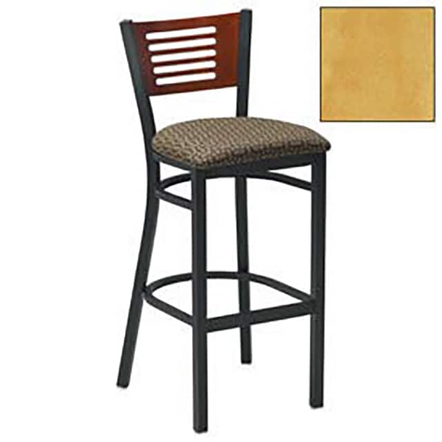 255BH BK NN BAR STOOL W/NATURAL 5 SLAT-BACK,
