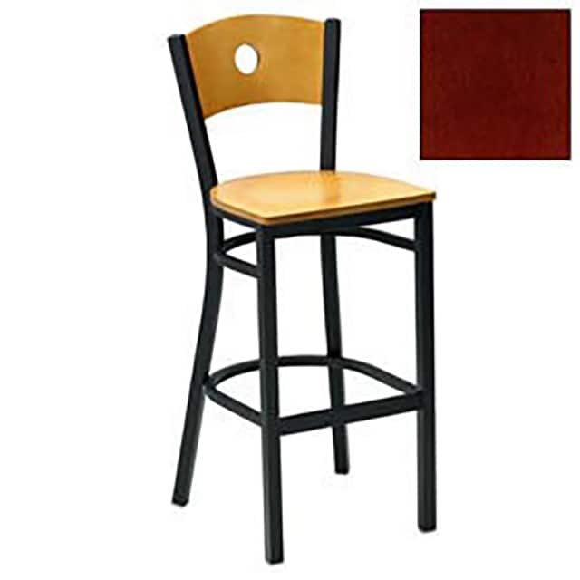 250BH BK MM BAR STOOL W/MAHOGANY CIRCLE-BACK