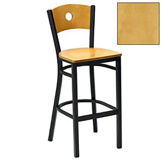 250BH BK NN BAR STOOL W/NATURAL CIRCLE-BACK,