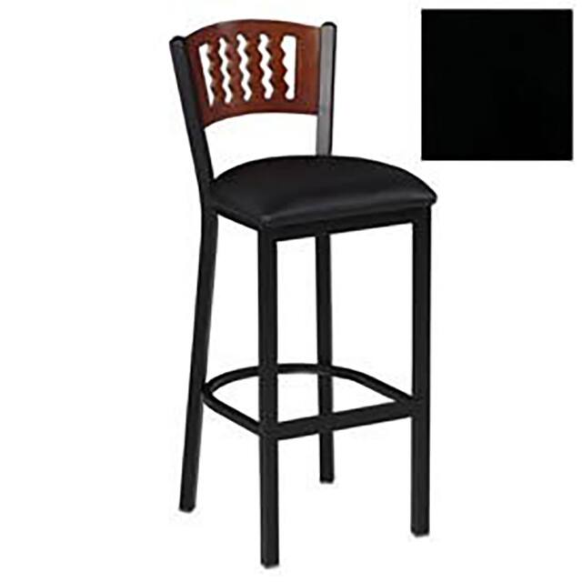 256BH BK M 1011 BAR STOOL W/MAHOGANY 5 WAVE-BACK