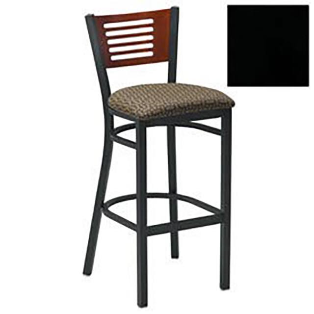255BH BK M 1011 BAR STOOL W/MAHOGANY 5 SLAT-BACK