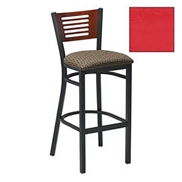 255BH BK M 001 BAR STOOL W/MAHOGANY 5 SLAT-BACK