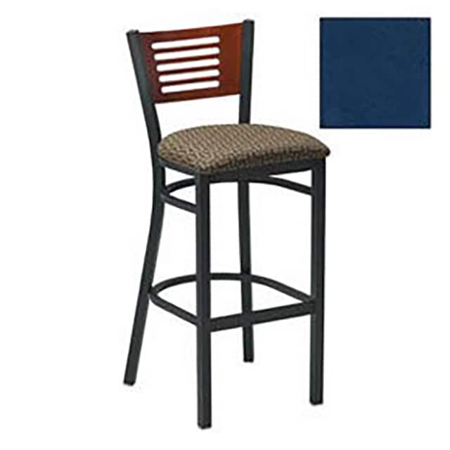 255BH BK M 007 BAR STOOL W/MAHOGANY 5 SLAT-BACK