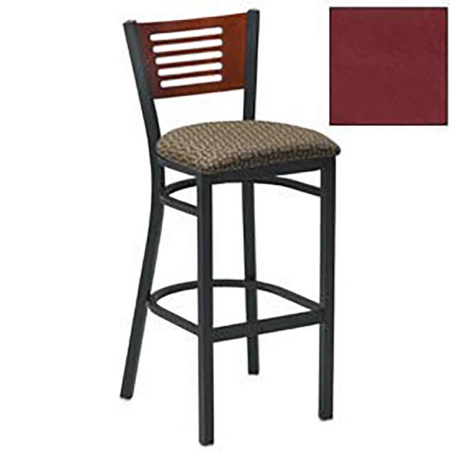 255BH BK N 002 BAR STOOL W/NATURAL 5 SLAT-BACK,