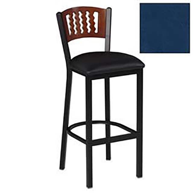 256BH BK C 007 BAR STOOL, CHERRY 5 WAVE-BACK, 1