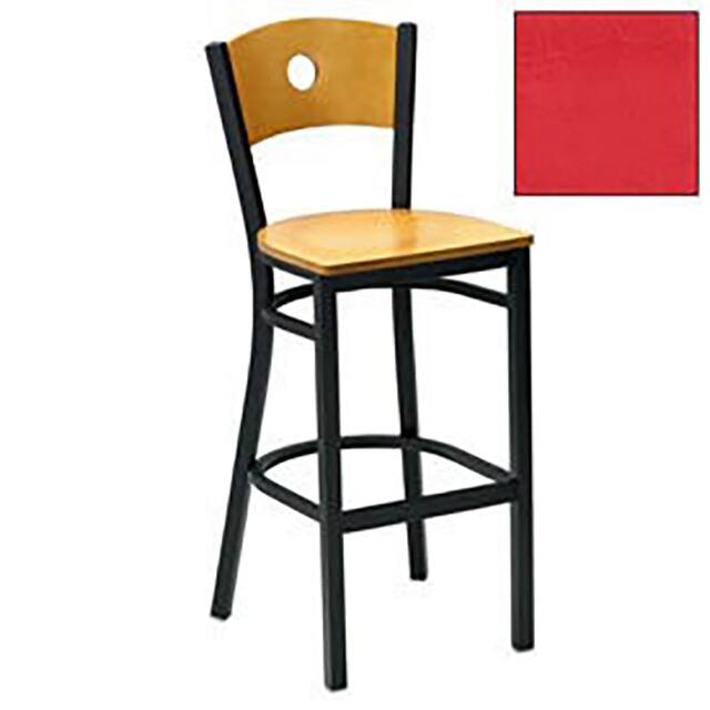 250BH BK N 001 BAR STOOL W/NATURAL CIRCLE-BACK,