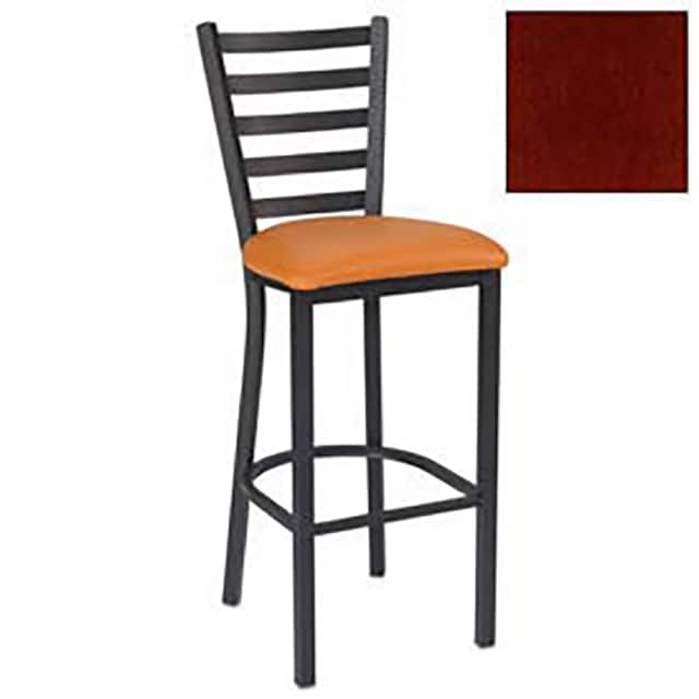 200BH BK M BAR STOOL, 5 SLAT-BACK, 17-1/2"W