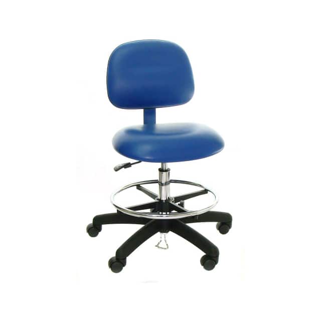 50-VCON BLACK-451 ESD-SAFE VINYL STOOL W/DRAG CHAI