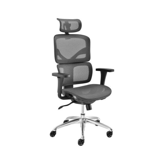SL-F12AGY ERGONOMIC MESH CHAIR W/HEADREST,
