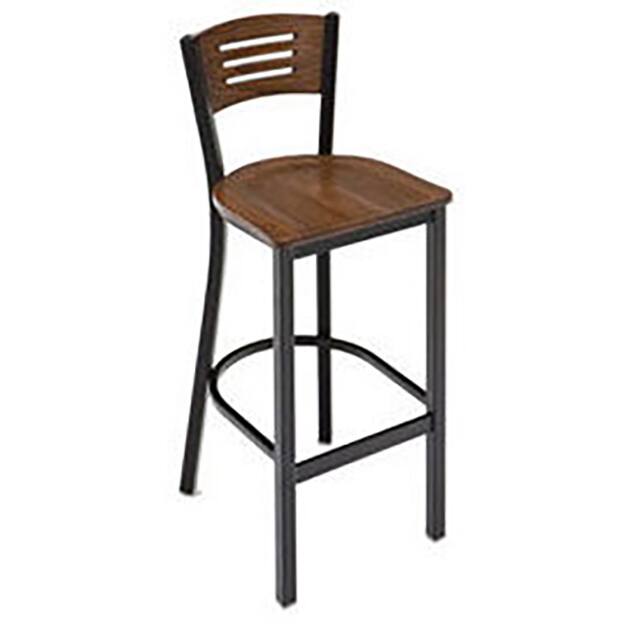 BR3315B-WL METAL CAFE BARSTOOL W/WOOD SEAT