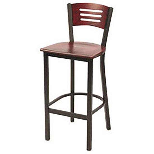 BR3315B-MH METAL CAFE BARSTOOL W/WOOD SEAT