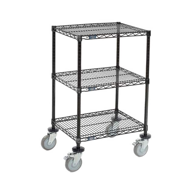 250117BK MOBILE 3-SHELF WIRE PRINTER STAN
