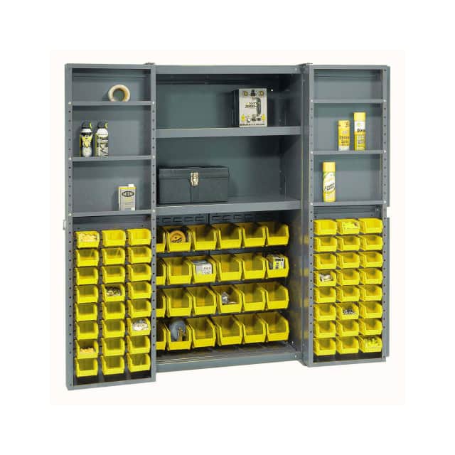 662137YL BIN CABINET W/72 YELLOW BINS, 38