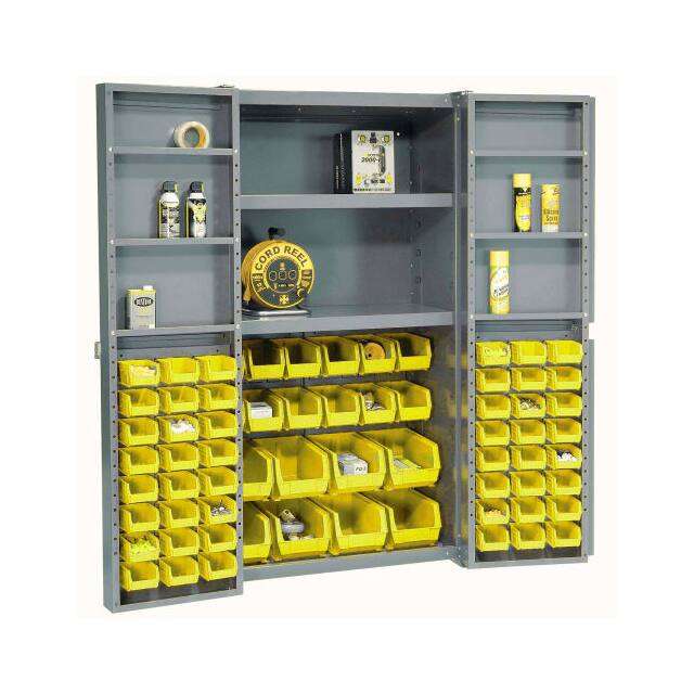 662138YL BIN CABINET W/68 YELLOW BINS, 38