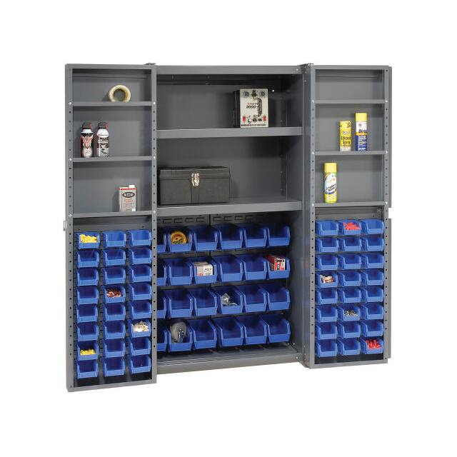 662137BL BIN CABINET W/72 BLUE BINS, 38X2