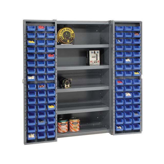 662141BL BIN CABINET W/96 BLUE BINS, 38X2