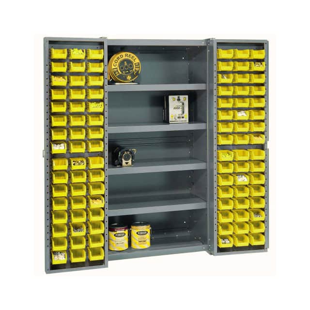 662141YL BIN CABINET W/96 YELLOW BINS, 38