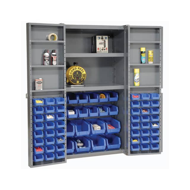 662138BL BIN CABINET W/68 BLUE BINS, 38X2