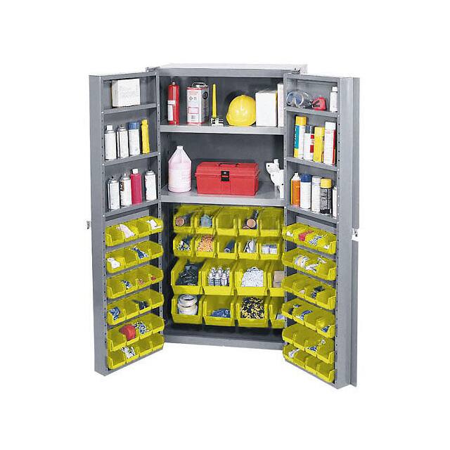 662148YL BIN CABINET W/72 YELLOW BINS, 38